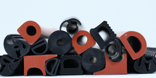 stack of rubber extrusions